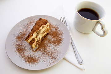 Traditional italian dessert tiramisu cake