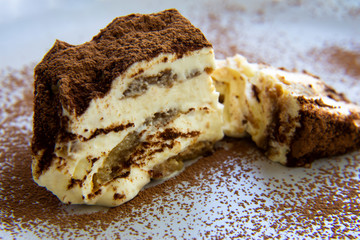 Traditional italian dessert tiramisu cake