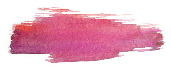 Red watercolor stain on a white background