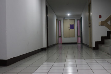Night corridor in the building