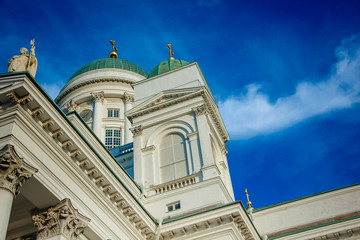 Helsinki Cathedral cloudy blue sky