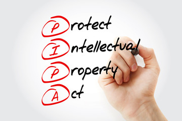 Fototapeta premium PIPA - Protect Intellectual Property Act acronym, concept background
