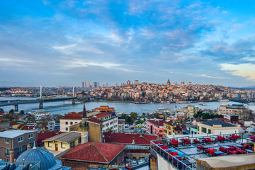 Panoramic View of  Istanbul city, Turkey - obrazy, fototapety, plakaty
