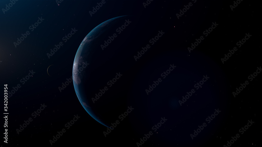 Canvas Prints blue exoplanet 3d render for background