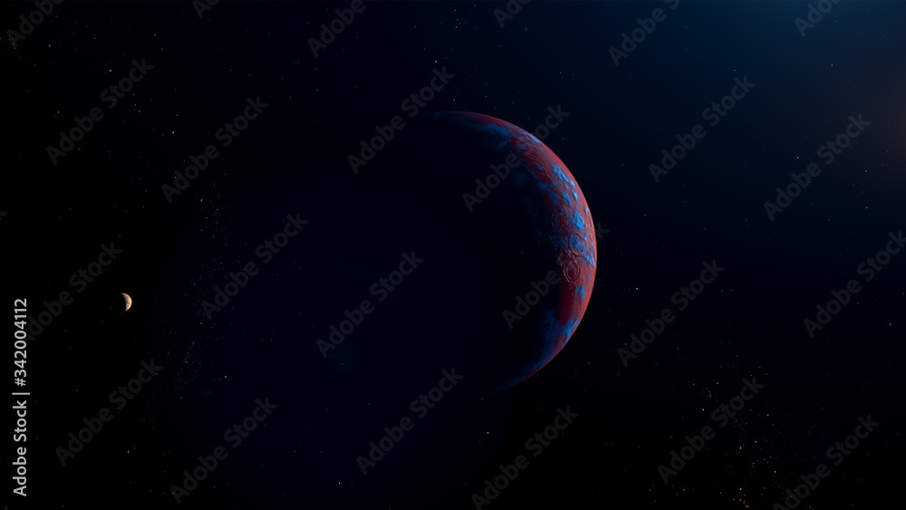 Canvas Prints red exoplanet 3d render for background