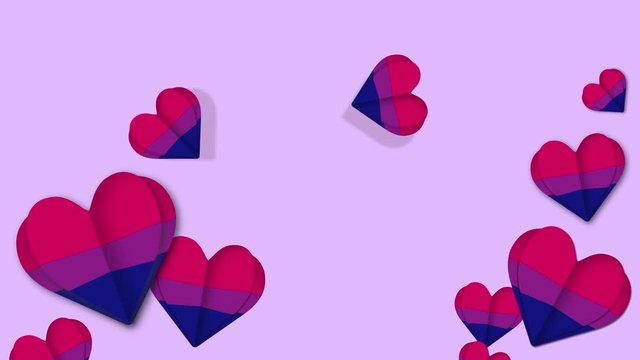 Many hearts in colors of bisexual movement flag. Lgbtq community theme