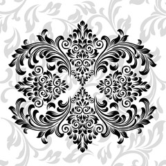  illustration VINTAGE. ornamental floral elements for tattoo, design, cards and prints. Abstract floral vector illustration.