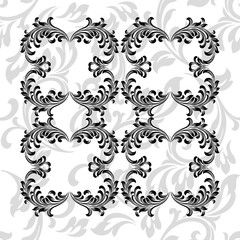  illustration VINTAGE. ornamental floral elements for tattoo, design, cards and prints. Abstract floral vector illustration.