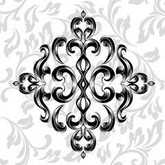  illustration VINTAGE. ornamental floral elements for tattoo, design, cards and prints. Abstract floral vector illustration.