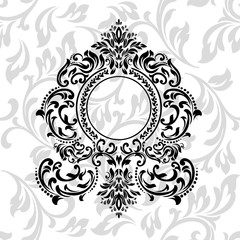 Damask pattern element. Classic luxury old-fashioned ornament grunge background. Royal victorian texture for wallpaper, textile, fabric, wrapping. Exquisite floral baroque patterns.