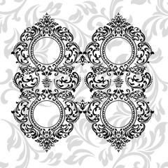 Damask pattern element. Classic luxury old-fashioned ornament grunge background. Royal victorian texture for wallpaper, textile, fabric, wrapping. Exquisite floral baroque patterns.