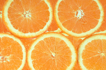 sliced orange on white background