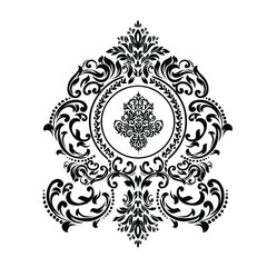 Vintage baroque frame scroll ornament engraving border floral retro pattern antique style acanthus foliage swirl decorative design element filigree calligraphy.