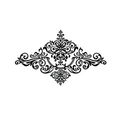 Vintage baroque frame scroll ornament engraving border floral retro pattern antique style acanthus foliage swirl decorative design element filigree calligraphy.