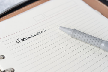 Coronavirus Covid-19 inscription