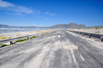 Empty seaside road