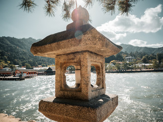 Centuries-old Itsukushima shrine on Miyajima island in Japan