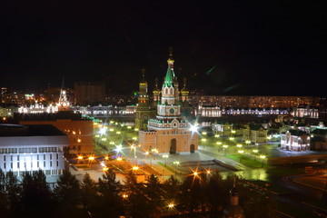 view of the night kremlin