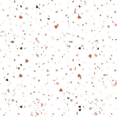 Vector terrazzo seamless pattern. Abstract textured background done from real broken small tile chips. Modern stone color pastel marble wallpaper for print and web.