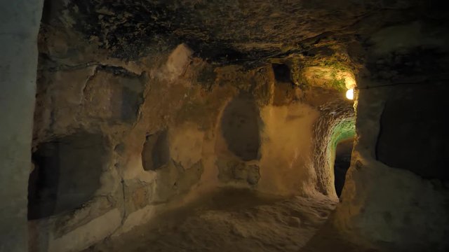 Ancient Christian caves in Cappadocia. Turkey.