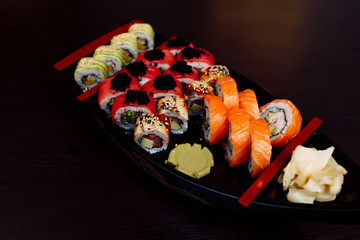 sushi on a ship plate