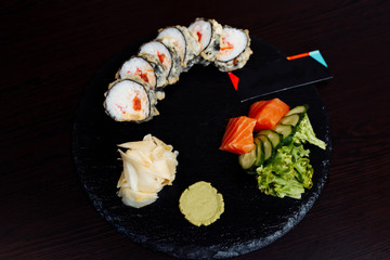 sushi layout with place for signature