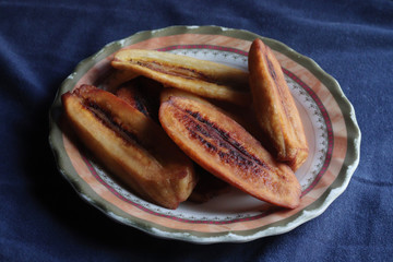 Fried Cardava Bananas. Filipino's Favorite Merienda / Snack. Selective Focus.