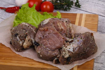 Marinated pork meat ready for coocking