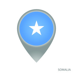 Map pointer with flag of Somalia. Colorful pointer icon for map. Vector Illustration.