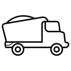 Dump truck / dumptruck or dumper truck flat vector icon © Parviz