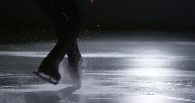 children figure skating on ice slow motion