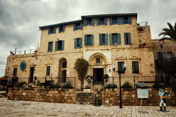 Fototapeta premium old three story house in the old city of Jerusalem Israel