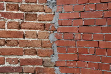 Obraz premium old and new brick wall