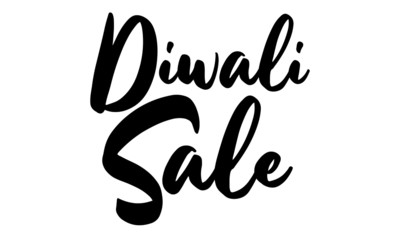 Diwali Sale Calligraphy Hand written Letters. On White Background