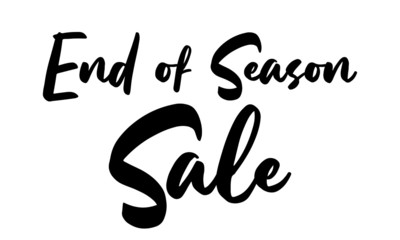 End of Season Sale Calligraphy Hand written Letters. On White Background
