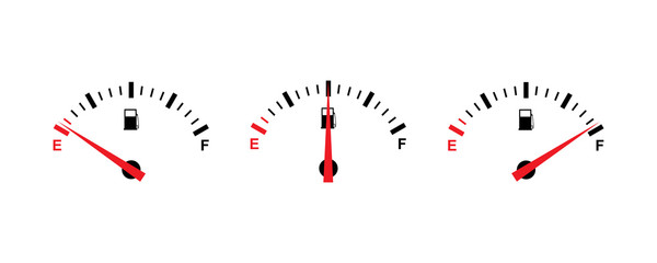 Fuel gauge icon set simple design