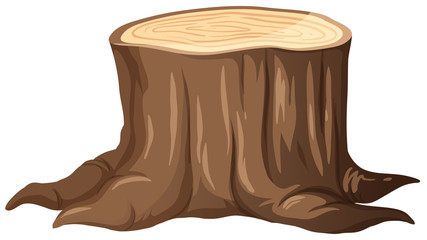 Stump tree on white background