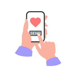 Smartphone in your hand concept. Send like