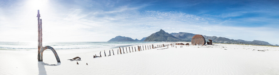 Obraz premium Panorama of beach and shipwreck