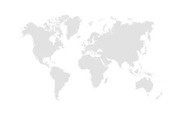 Fototapeta na wymiar World map isolated on white background