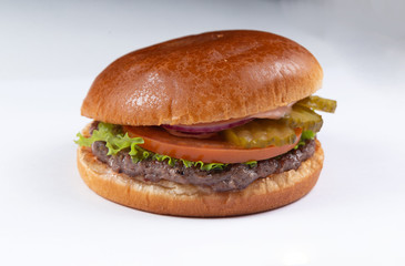 fresh tasty burger isolated on white background