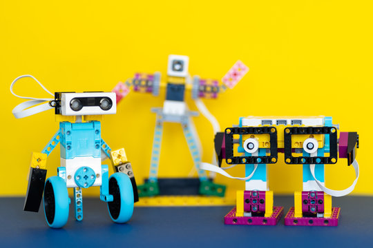 Minsk, Belarus. April, 2020. The new Spike Prime robot, released by Lego to  teach children code and robotics. STEM and STEAM education. AI. Math.  Technology. Science. Mathematics. Physics. DIY. KEY. Stock Photo