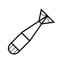 Air bomb glyph icon, weapon and military, missile sign, vector