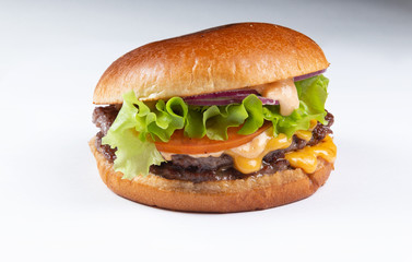 fresh tasty burger isolated on white background