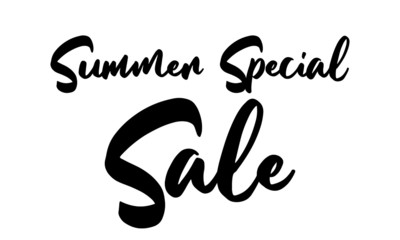 Summer Special Sale Calligraphy Hand written Letters. On White Background