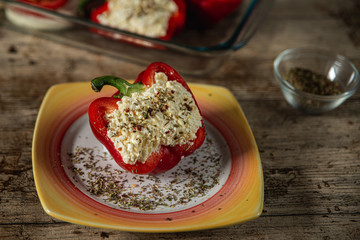paprika stuffed with feta cheese
