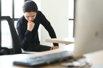 young designer working on computer