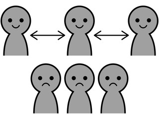 ソーシャルディスタンス（モノクロ）