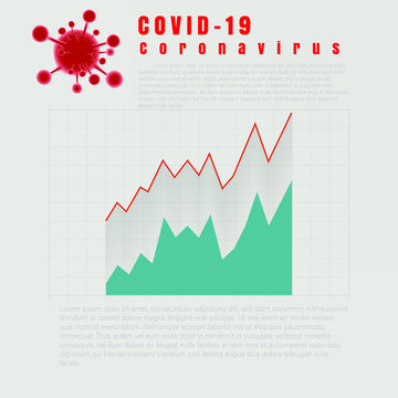 Graphs and table charts for Coronavirus COVID-19 vector data visualization. News data market elements, information infographic. Statistic and data.