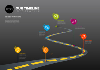 Infographic Timeline Template with pointers